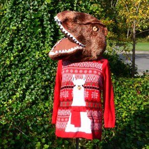 Holiday Time 1X, 3X Llama Ugly Christmas Sweater